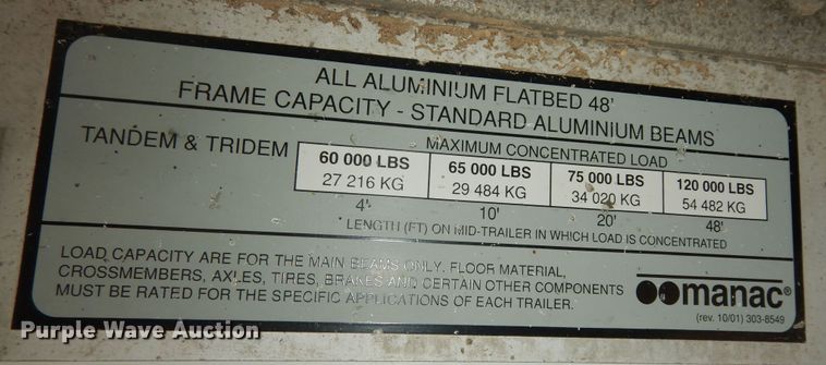 image for item DK7516 2007 Manac  flatbed trailer