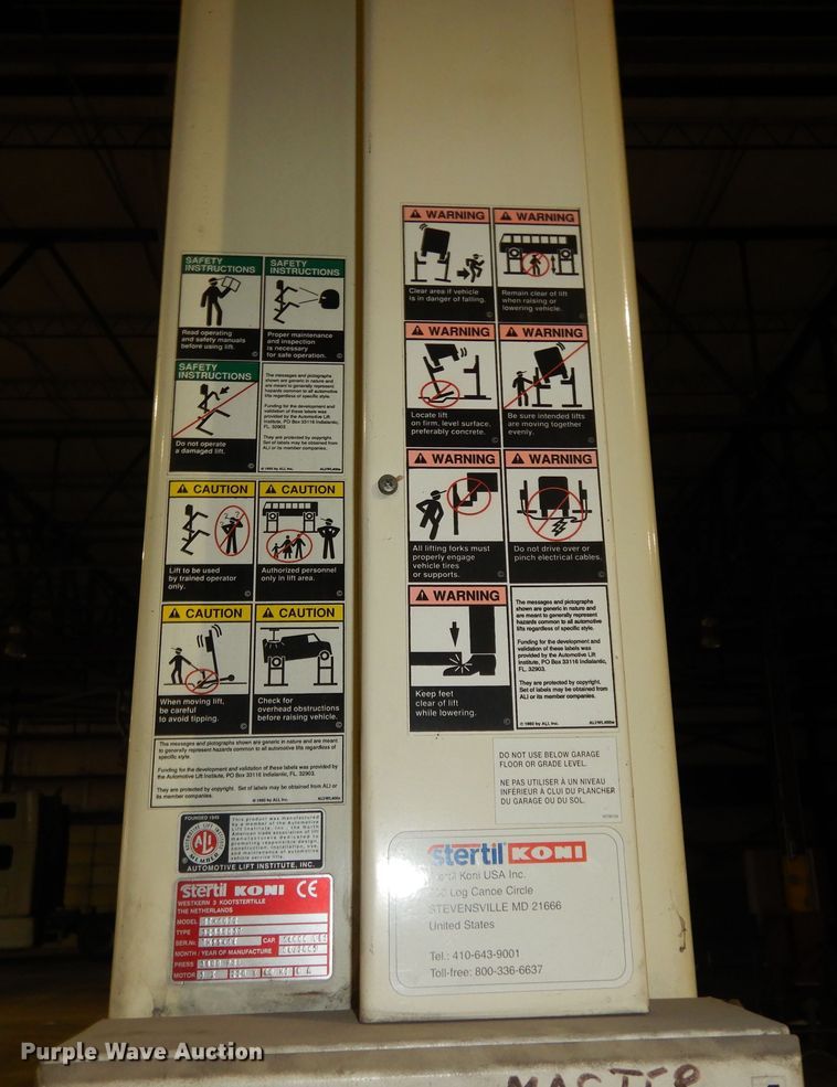 image for item DK7560 2003 Steril Koni ST1072  (4) Steril Koni ST1072 column lifts