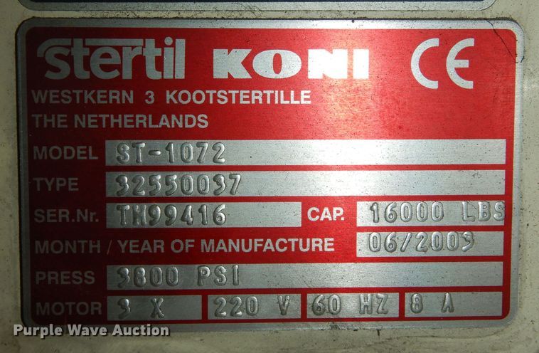 image for item DK7560 2003 Steril Koni ST1072  (4) Steril Koni ST1072 column lifts