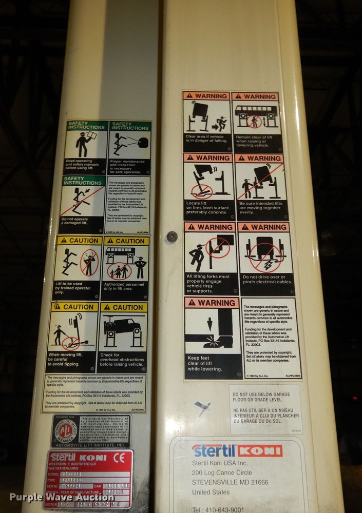 image for item DK7560 2003 Steril Koni ST1072  (4) Steril Koni ST1072 column lifts