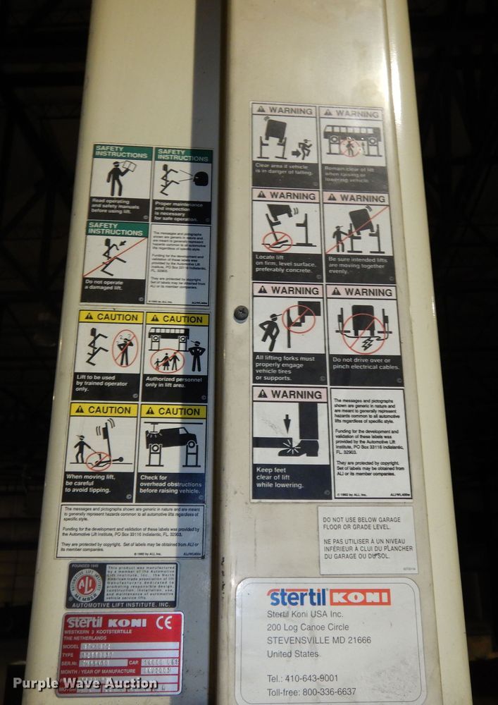 image for item DK7560 2003 Steril Koni ST1072  (4) Steril Koni ST1072 column lifts