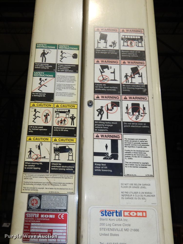 image for item DK7560 2003 Steril Koni ST1072  (4) Steril Koni ST1072 column lifts