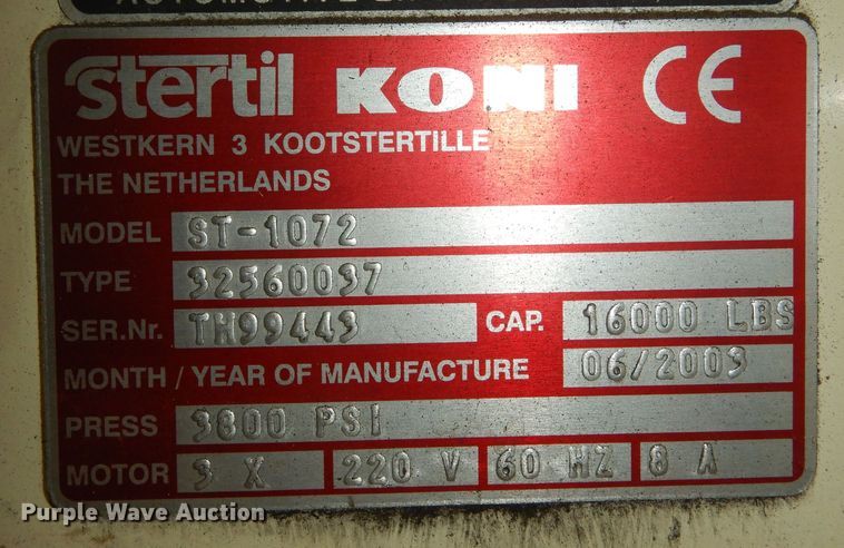 image for item DK7560 2003 Steril Koni ST1072  (4) Steril Koni ST1072 column lifts