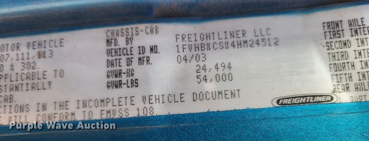 image for item DO3532 2004 Freightliner FL80 flatbed truck