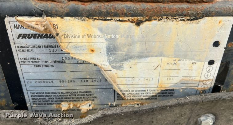 image for item ID9271 1999 Fruehauf  flatbed trailer