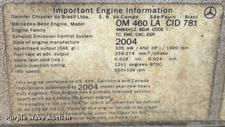 image for item JW9217 2005 Sterling A-Line  semi truck