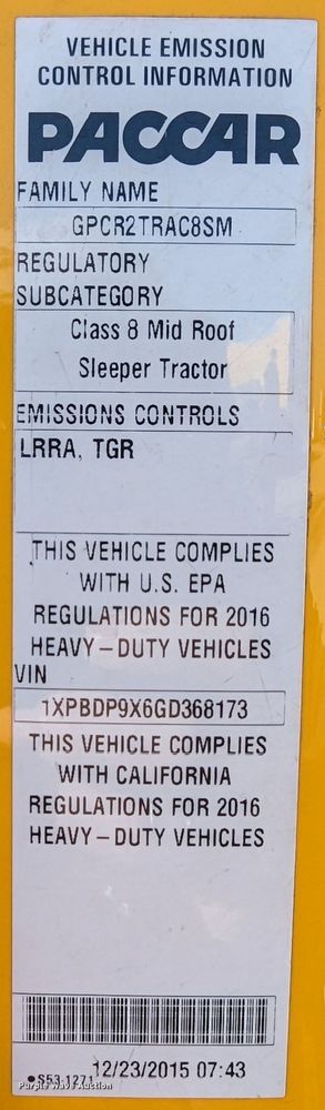 image for item LP9152 2016 Peterbilt 579 semi truck