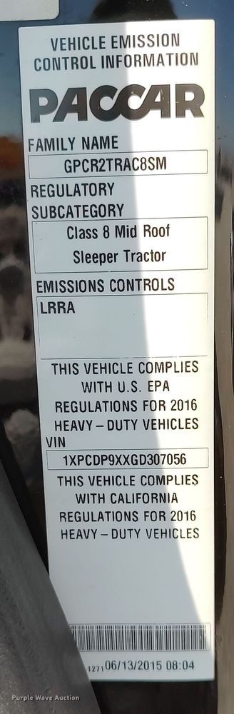 image for item LP9159 2016 Peterbilt 567  semi truck