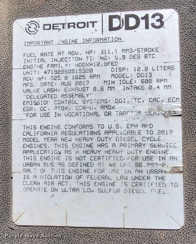 image for item LP9160 2018 Freightliner Cascadia 125  semi truck