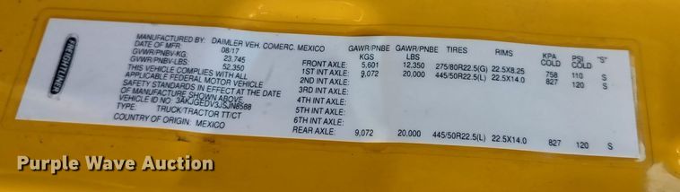 image for item LP9170 2018 Freightliner Cascadia 125  semi truck