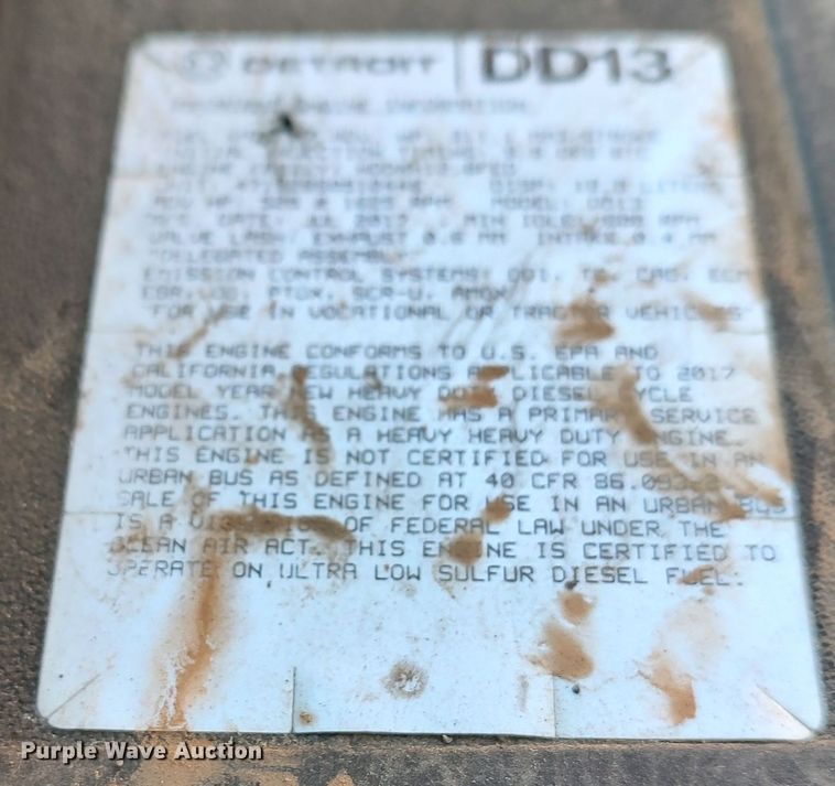 image for item LP9172 2018 Freightliner Cascadia 125  semi truck