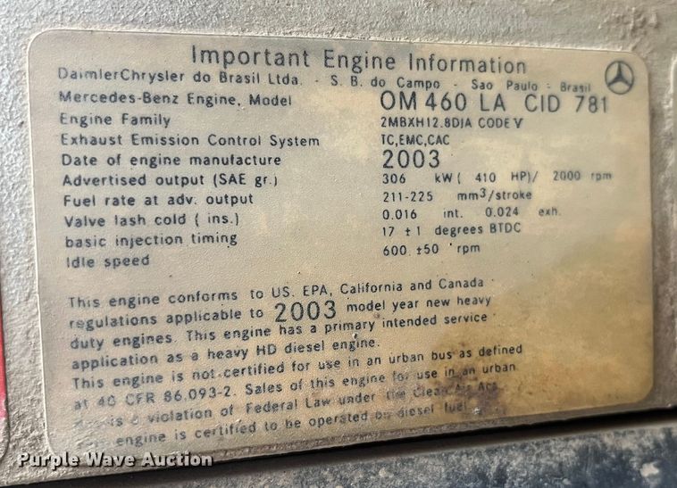 image for item MW9450 2004 Sterling L9500  roll-off container truck