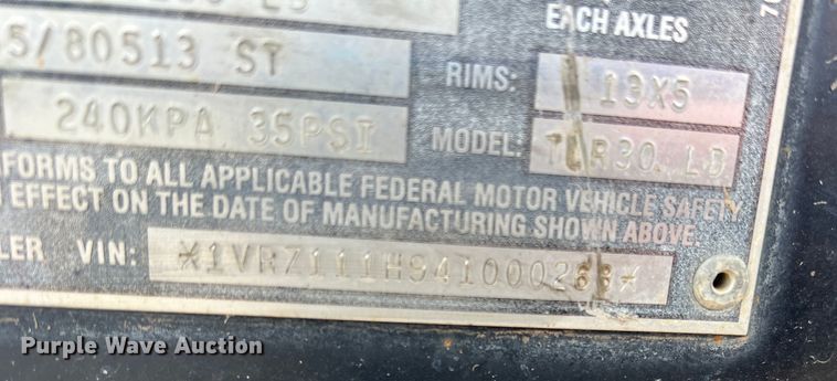 image for item DK7213 2004 Vermeer TLR30  tilt deck utility trailer