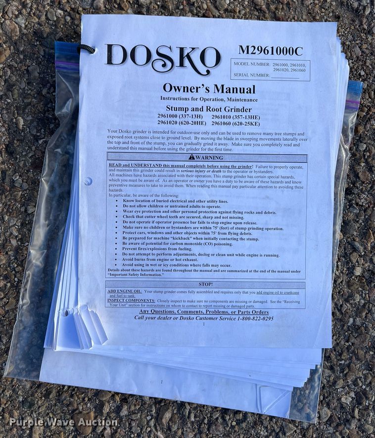 image for item DK7226 Dosko 337-13H  stump grinder