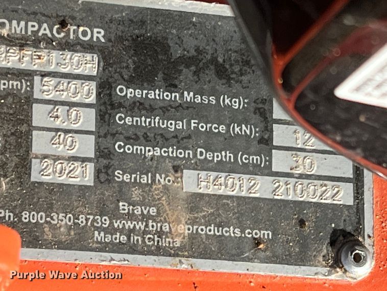 image for item DK7228 Bravpro BRPFP130H  plate compactor