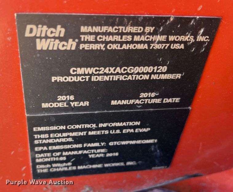 image for item DK7234 2016 Ditch Witch C24X  trencher