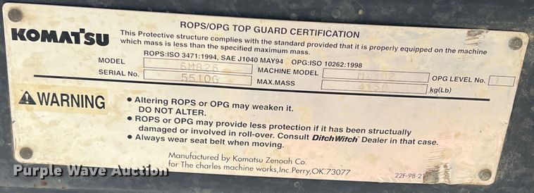 image for item DK7238 Ditch Witch MX202  mini excavator