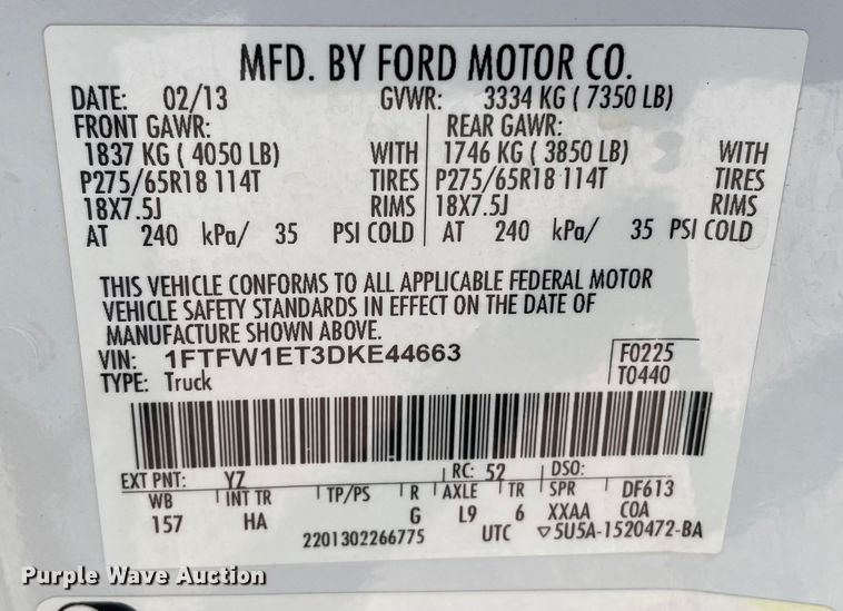 image for item DN4531 2013 Ford F150  SuperCrew pickup truck