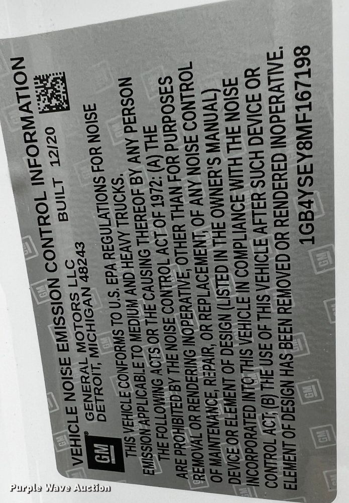 image for item DQ1953 2021 Chevrolet Silverado 3500HD  Crew Cab flatbed pickup truck