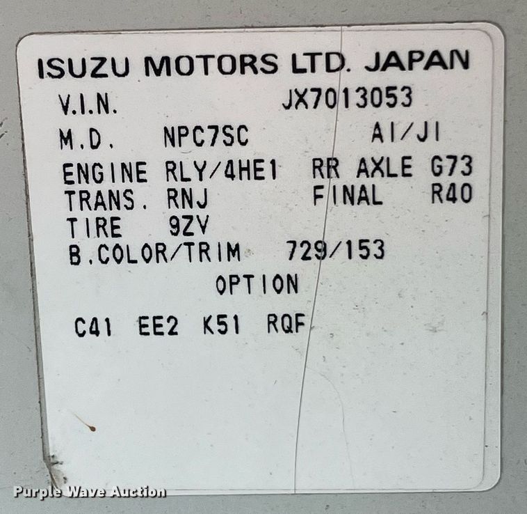 image for item DQ5119 1999 Isuzu NPR  dump flatbed truck