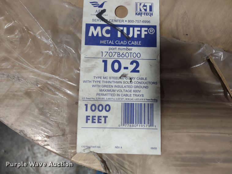 image for item DR8134 (12) spools of Kaf-Tech 10-2 metal clad copper cable