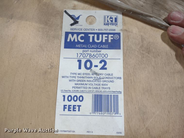 image for item DR8136 (12) spools of Kaf-Tech 10-2 metal clad copper cable