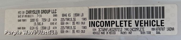 image for item DS2641 2014 Dodge Ram 5500  Crew Cab flatbed truck