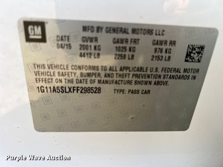 image for item DS2685 2015 Chevrolet Malibu