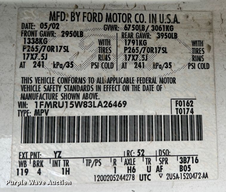 image for item DS2696 2003 Ford Expedition  SUV