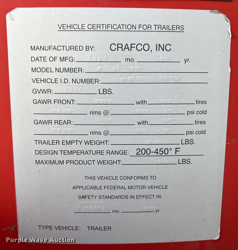 image for item DS2699 1994 Crafco EZ Pour 200D  crack sealer