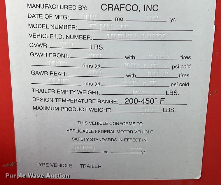 image for item DS2699 1994 Crafco EZ Pour 200D  crack sealer