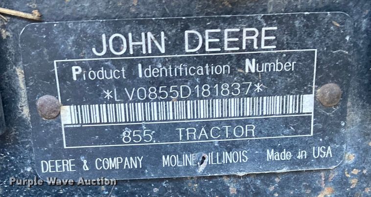 image for item DS6751 John Deere 855  MFWD tractor