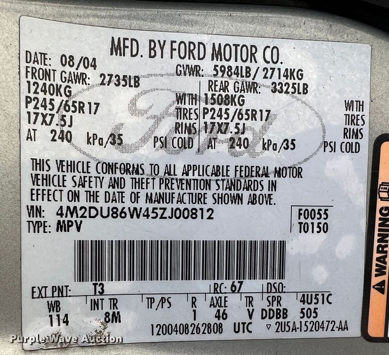 image for item ID9392 2005 Mercury Mountaineer  SUV