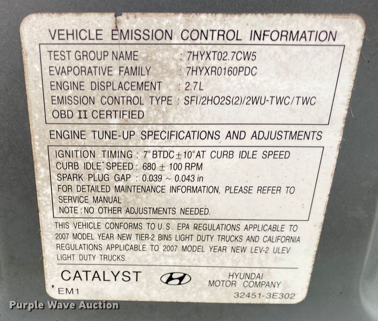 image for item IG9898 2007 Hyundai Santa Fe  SUV