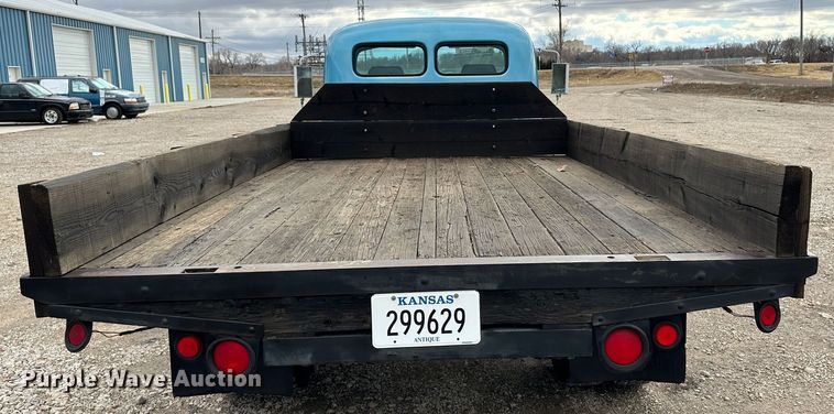 image for item JD9614 1953 International R130  dump flatbed truck