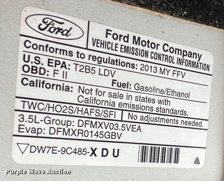 image for item JU9658 2013 Ford Taurus  Sedan