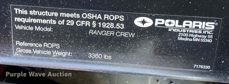 image for item JW9201 2010 Polaris Ranger Crew  utility vehicle