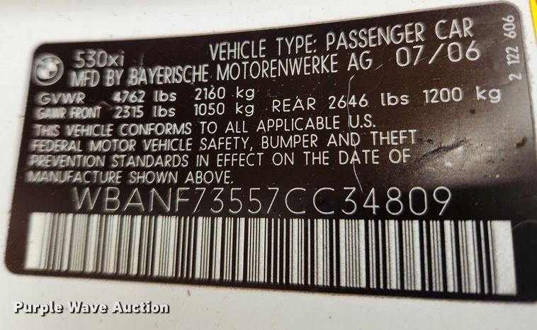 image for item KT9458 2007 BMW 530XI