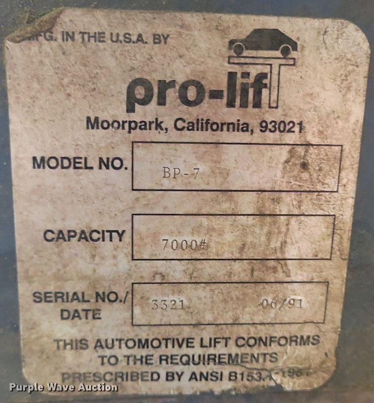 image for item LG9434 Pro-Lift BP-7  automotive lift