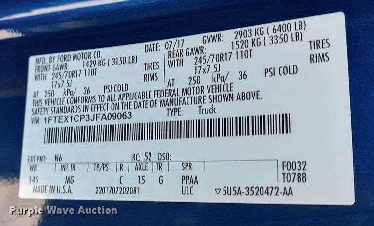 image for item LP9177 2018 Ford F150  SuperCab pickup truck