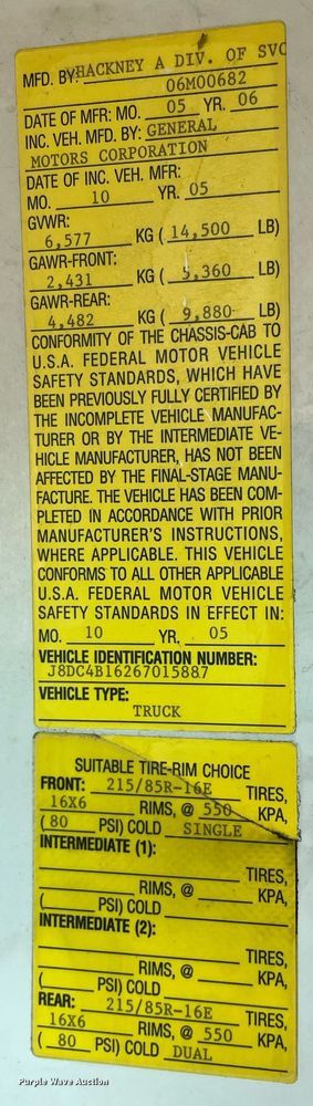 image for item MA9813 2006 GMC W4500  box truck