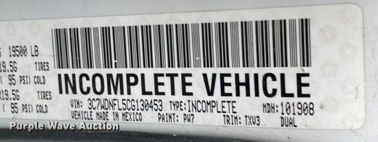 image for item MA9815 2012 Dodge Ram 5500HD  Crew Cab flatbed truck