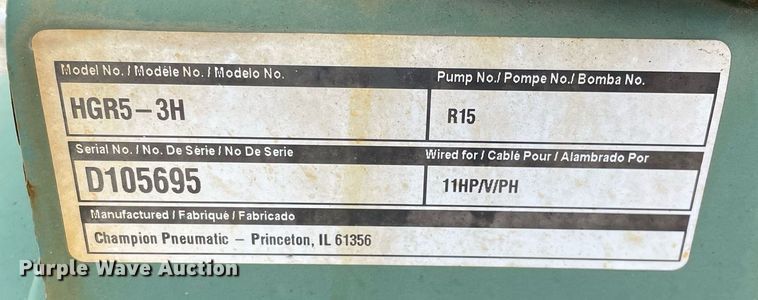 image for item MA9831 Champion HGR5-3H  air compressor