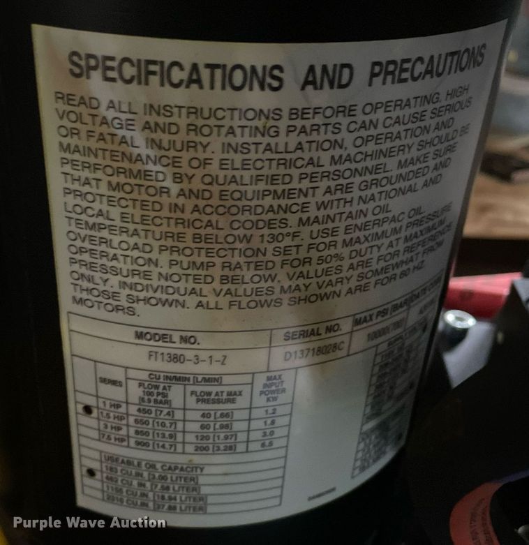 image for item MA9859 Eaton ET4020  hose crimping machine