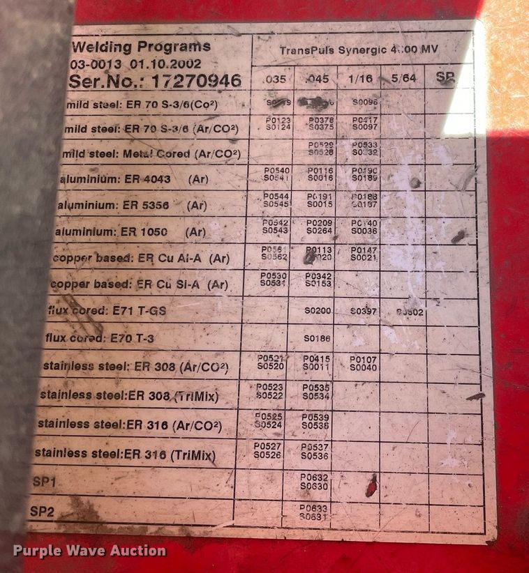 image for item MA9873 (2) Fronius welders
