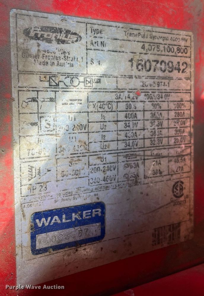 image for item MA9873 (2) Fronius welders