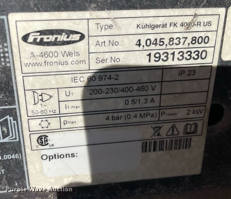 image for item MA9873 (2) Fronius welders
