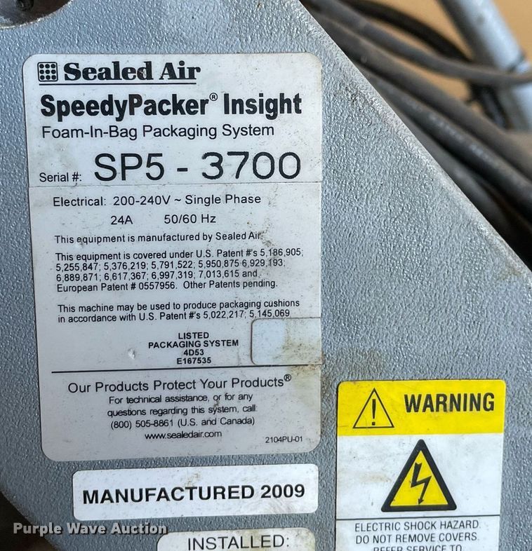 image for item MA9880 Sealed Air SpeedyPacker Insight  packing machine