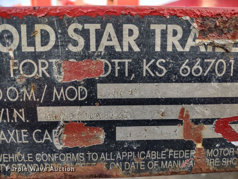 image for item MD9296 1994 Gold Star Trailers  utility trailer