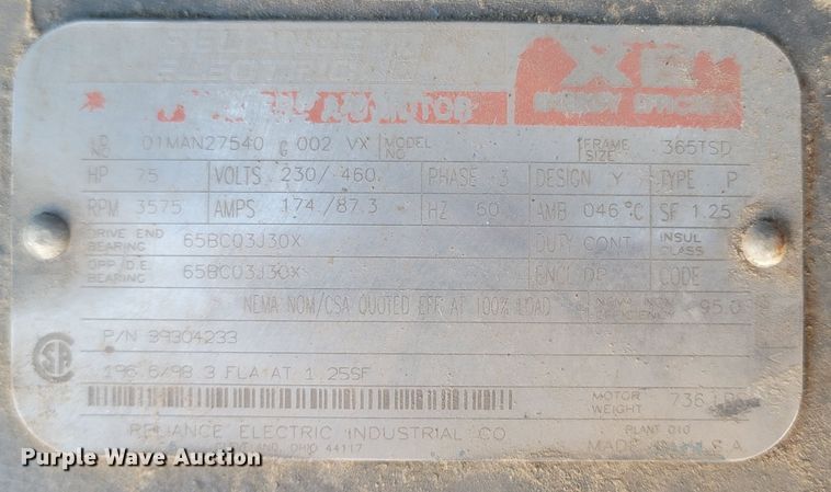 image for item MH9570 Ingersoll Rand Sierra H75  air compressor